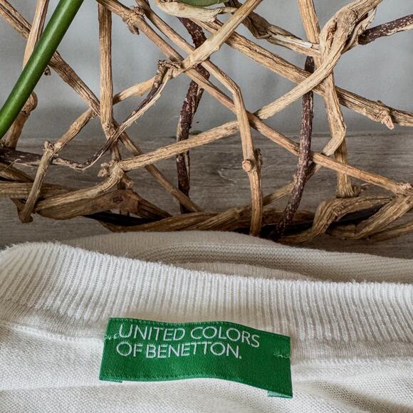 United Colors of Benetton, Creamy White Crew Neck Light Weight Sweater, XS/S - Picture 8 of 8